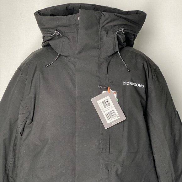 Didriksons Men’s Akilles USX Hooded Parka Coat Size M Black - Picture 15 of 16